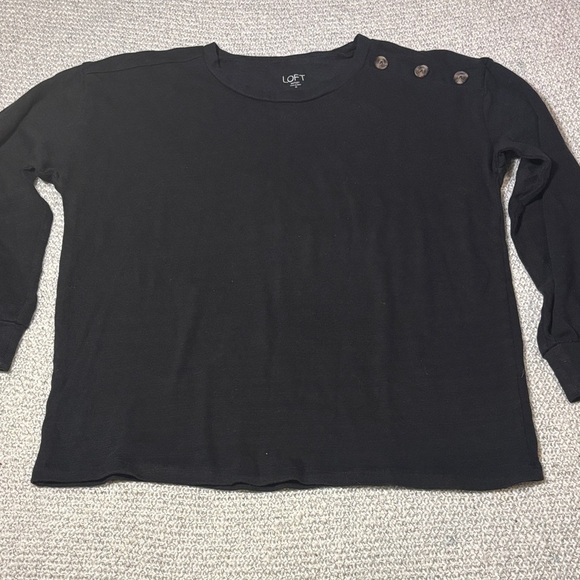 LOFT Sweaters - LOFT Black Sweater with Shoulder Buttons